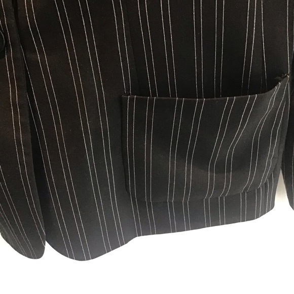 The Limited Stretch Black and White Pinstripe two button lined blazer Sz Large - Picture 3 of 5